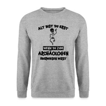 Alt Lustige Spruch Alter Jahre Geburtstag Geschenk - Unisex Pullover - Weißgrau meliert - Vorne - Alina (178cm) & Michal (187cm)