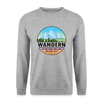 Ich bin dann mal weg, der Berg ruft - Unisex Pullover - Weißgrau meliert - Vorne - Alina (178cm) & Michal (187cm)