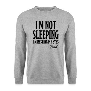 Papa Lustige Spruch Vater Schlafen Herren Geschenk - Unisex Pullover - Weißgrau meliert - Vorne - Alina (178cm) & Michal (187cm)