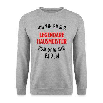Hausmeister Lustiger Spruch Handwerker Geschenk - Unisex Pullover - Weißgrau meliert - Vorne - Alina (178cm) & Michal (187cm)