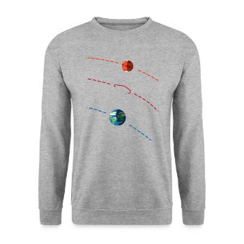 Roadster Space - Unisex Pullover - Weißgrau meliert - Vorne - Alina (178cm) & Michal (187cm)