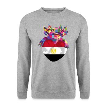 Egypt Flag Hurghada Africa Egyptian Flag - Unisex Sweatshirt - salt & pepper - Front - Alina (178cm) & Michal (187cm)