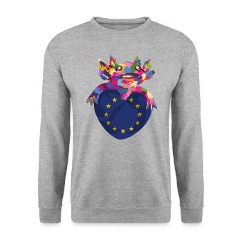 Drapeau de l’Europe EU Euro Drapeau européen - Sweat-shirt Unisexe - gris chiné - Devant - Alina (178cm) & Michal (187cm)
