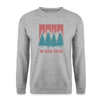 Wald Kind - Unisex Pullover - Weißgrau meliert - Vorne - Alina (178cm) & Michal (187cm)