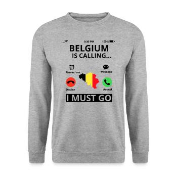 Belgium Flag Vintage Belgian Flag Used Look - Unisex Sweatshirt - salt & pepper - Front - Alina (178cm) & Michal (187cm)