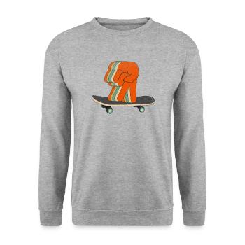 80s 90s Retro Vintage Fingerboard - Unisex Sweatshirt - salt & pepper - Front - Alina (178cm) & Michal (187cm)