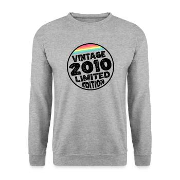 Vintage 2010 Birthday Gift Birthday Party - Unisex Sweatshirt - salt & pepper - Front - Alina (178cm) & Michal (187cm)