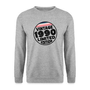 Vintage 1990's Birthday Gift Birthday Party - Unisex Sweatshirt - salt & pepper - Front - Alina (178cm) & Michal (187cm)