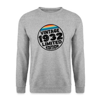 Édition limitée depuis 1932 Cadeau d’anniversaire - Sweat-shirt Unisexe - gris chiné - Devant - Alina (178cm) & Michal (187cm)