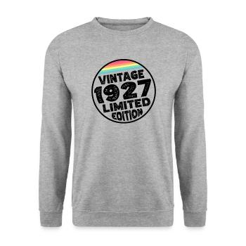 Limited Edition since 1927 Geburtstag Geschenk - Unisex Pullover - Weißgrau meliert - Vorne - Alina (178cm) & Michal (187cm)