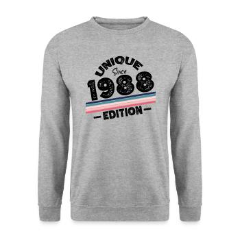 Unique Since 1988 Edition Birthday Vintage 1988 - Unisex Sweatshirt - salt & pepper - Front - Alina (178cm) & Michal (187cm)