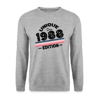 Unique Since 1988 Edition Birthday Vintage 1988 - Unisex Sweatshirt - salt & pepper - Front - Alina (178cm) & Michal (187cm)