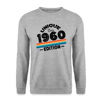 Unique depuis les années 1960 édition anniversaire Vintage des années 1960 - Sweat-shirt Unisexe - gris chiné - Devant - Alina (178cm) & Michal (187cm)