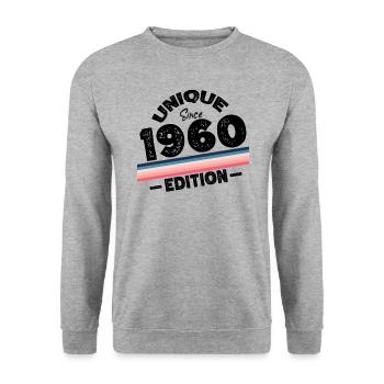 Unique depuis les années 1960 édition anniversaire Vintage des années 1960 - Sweat-shirt Unisexe - gris chiné - Devant - Alina (178cm) & Michal (187cm)