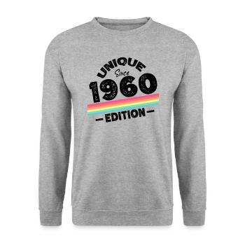 Unique depuis les années 1960 édition anniversaire Vintage des années 1960 - Sweat-shirt Unisexe - gris chiné - Devant - Alina (178cm) & Michal (187cm)