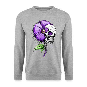 Violet Skull // Skull Violet // Purple FS0144 - Unisex Sweatshirt - salt & pepper - Front - Alina (178cm) & Michal (187cm)