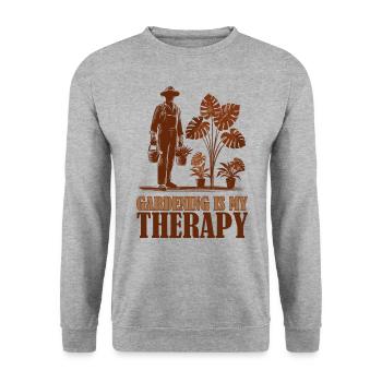 Gartenarbeit ist meine Therapie - Unisex Pullover - Weißgrau meliert - Vorne - Alina (178cm) & Michal (187cm)