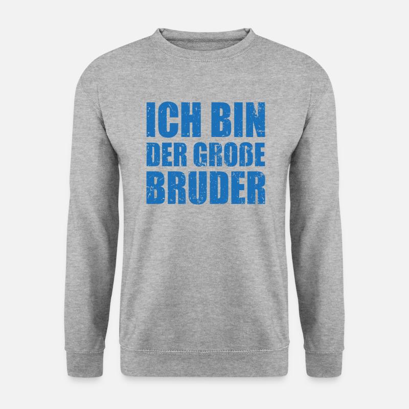 Ich bin der große Bruder - Unisex Pullover - Weißgrau meliert