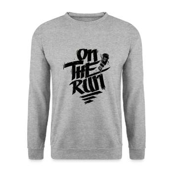 Marqueur de graffiti On The Run - Sweat-shirt Unisexe - gris chiné - Devant - Alina (178cm) & Michal (187cm)