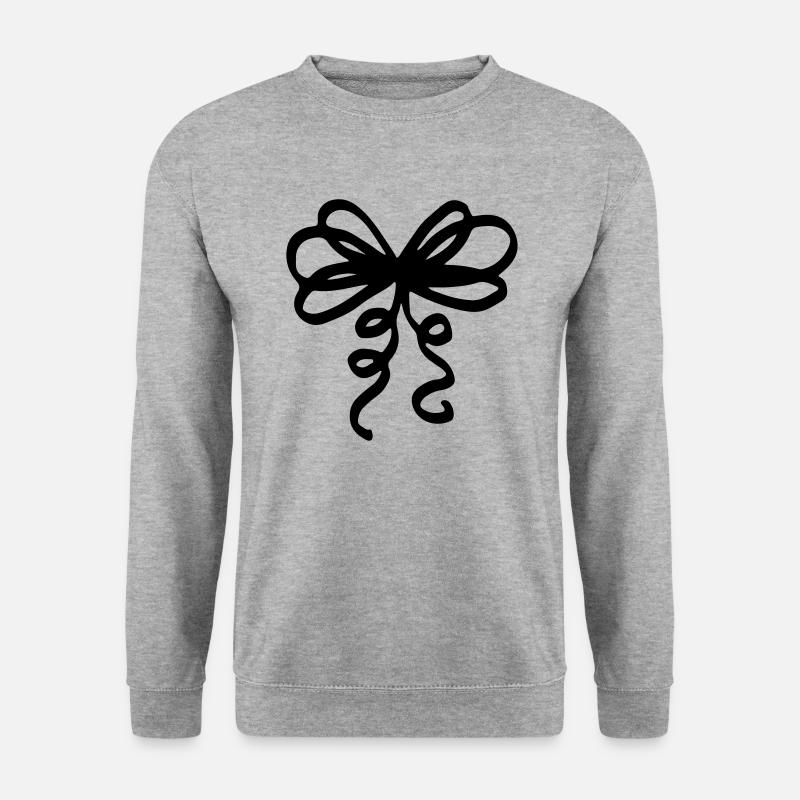 Schleifchen Geschenkband / bow - loop present - Unisex Pullover - Weißgrau meliert