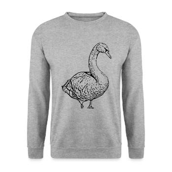 Cygne Canard noir Oiseau Oie - Sweat-shirt Unisexe - gris chiné - Devant - Alina (178cm) & Michal (187cm)