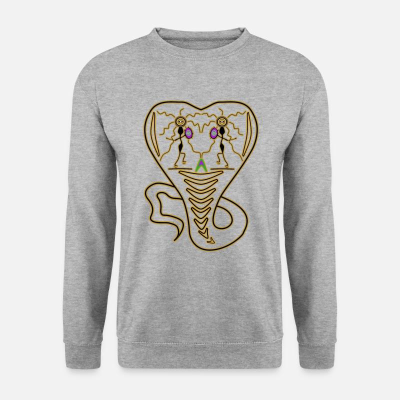 Schlangentanz Schamane - Unisex Pullover - Weißgrau meliert