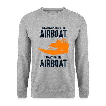Airboat Fanboat Airboating Planeboat Swamp boat - Unisex Sweatshirt - salt & pepper - Front - Alina (178cm) & Michal (187cm)