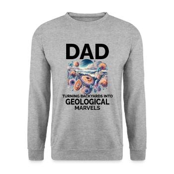 Fels Sammeln Papa Edelstein Sammler Geologe - Unisex Pullover - Weißgrau meliert - Vorne - Alina (178cm) & Michal (187cm)