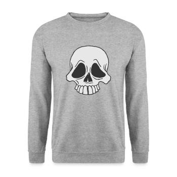 Skull - Unisex Sweatshirt - salt & pepper - Front - Alina (178cm) & Michal (187cm)