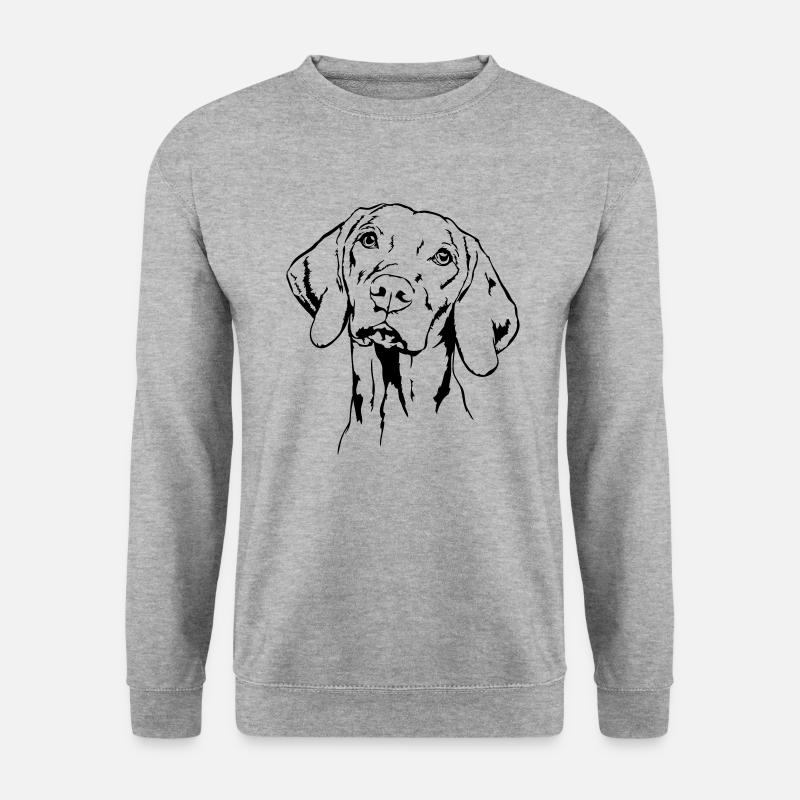 MAGYAR VIZSLA Portrait Wilsigns Jagdhunde Jagdhund - Unisex Pullover - Weißgrau meliert