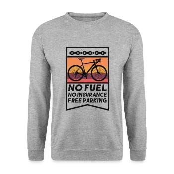 Rennrad Gravelbike No Fuel - Unisex Pullover - Weißgrau meliert - Vorne - Alina (178cm) & Michal (187cm)
