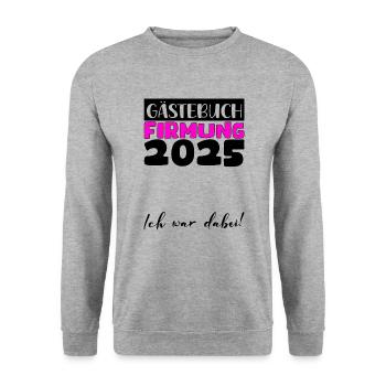 Confirmation 2025 Guest Book Gift Girls Boys - Unisex Sweatshirt - salt & pepper - Front - Alina (178cm) & Michal (187cm)