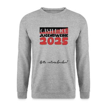 Jugendweihe 2025 Guestbook Gift Girls Boys - Unisex Sweatshirt - salt & pepper - Front - Alina (178cm) & Michal (187cm)