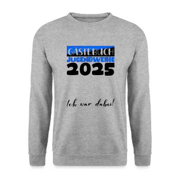 Jugendweihe 2025 Livre d’or Cadeau Filles Garçons - Sweat-shirt Unisexe - gris chiné - Devant - Alina (178cm) & Michal (187cm)