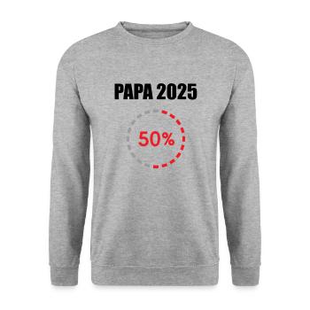 Dad 2025 Gift Men Men Father Pregnant - Unisex Sweatshirt - salt & pepper - Front - Alina (178cm) & Michal (187cm)