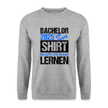 Bachelor 2025 Assez appris Cadeau Etudiant Uni - Sweat-shirt Unisexe - gris chiné - Devant - Alina (178cm) & Michal (187cm)