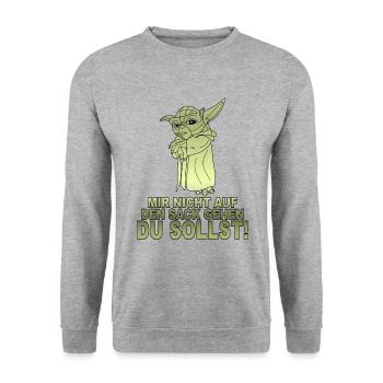 Mir nicht auf den Sack gehen du sollst - Unisex Pullover - Weißgrau meliert - Vorne - Alina (178cm) & Michal (187cm)