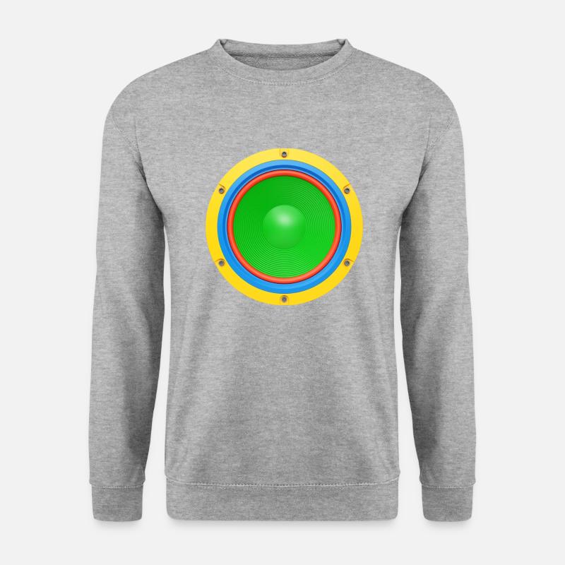 Bunter Lautsprecher 3D - Unisex Pullover - Weißgrau meliert