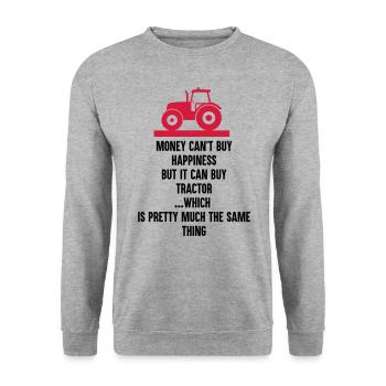 Farmer - Money can buy Tractor - Unisex Sweatshirt - salt & pepper - Front - Alina (178cm) & Michal (187cm)