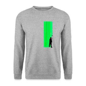 Die Wand grün streichen - Unisex Pullover - Weißgrau meliert - Vorne - Alina (178cm) & Michal (187cm)