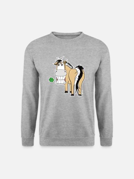 funny Fjordi with clover - Unisex Sweatshirt - salt & pepper