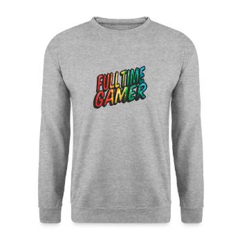 Cat gambling motif for gamers - Unisex Sweatshirt - salt & pepper - Front - Alina (178cm) & Michal (187cm)