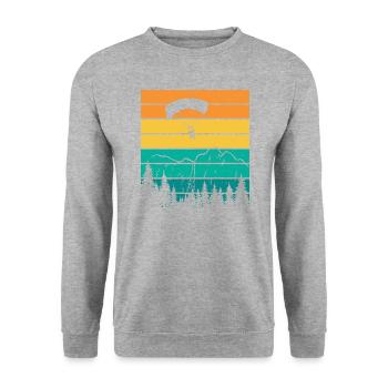 Parapente sur le coucher de soleil vintage en - Sweat-shirt Unisexe - gris chiné - Devant - Alina (178cm) & Michal (187cm)