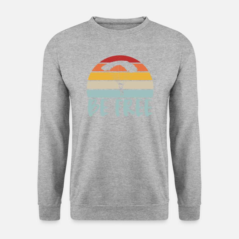Seien Sie Frei Wie Ein Gleitschirm In Vintage Art - Unisex Pullover - Weißgrau meliert