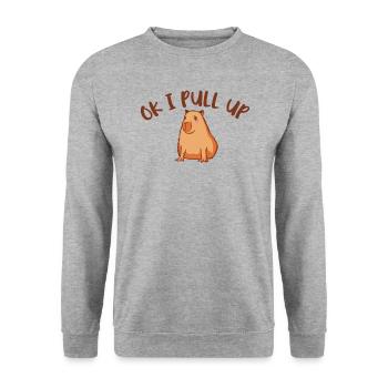 Ok, je cherche le proverbe capybara cool - - Sweat-shirt Unisexe - gris chiné - Devant - Alina (178cm) & Michal (187cm)