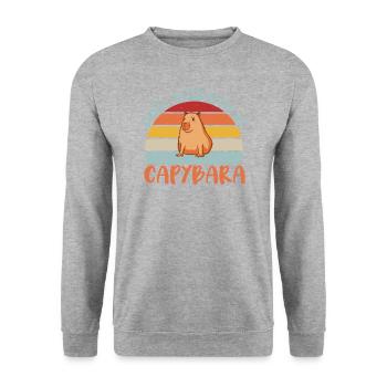 Facilement détruit par Capybara Mignon rongeur drôle - Sweat-shirt Unisexe - gris chiné - Devant - Alina (178cm) & Michal (187cm)