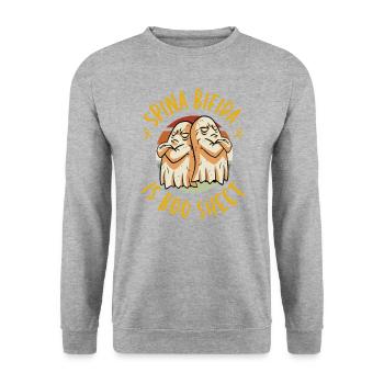 Spina Bifida est Boo Sheet Scary Halloween Ghost - Sweat-shirt Unisexe - gris chiné - Devant - Alina (178cm) & Michal (187cm)