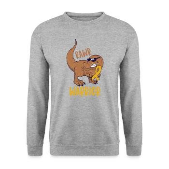 Spina Bifida awareness with Yellow Ribbon Warrior - Unisex Sweatshirt - salt & pepper - Front - Alina (178cm) & Michal (187cm)