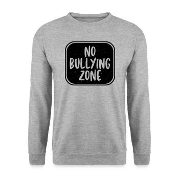 Keine Mobbing-zone Für Anti-mobbing Stoppt Mobbing - Unisex Pullover - Weißgrau meliert - Vorne - Alina (178cm) & Michal (187cm)