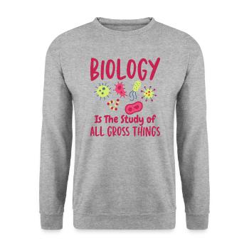 Gross Things Professeur de biologie Amoureux des sciences - Sweat-shirt Unisexe - gris chiné - Devant - Alina (178cm) & Michal (187cm)